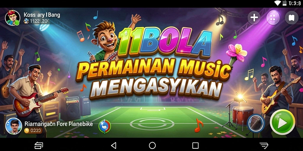 Screenshot game 11BOLA menampilkan gameplay interaktif musik.