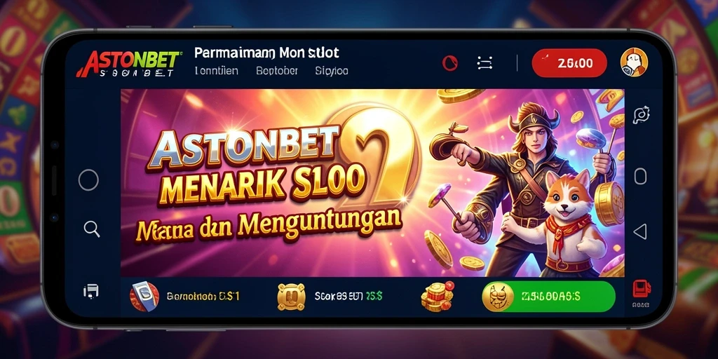 Tampilan utama gameplay Slot ASTONBET yang menegangkan dan berwarna.