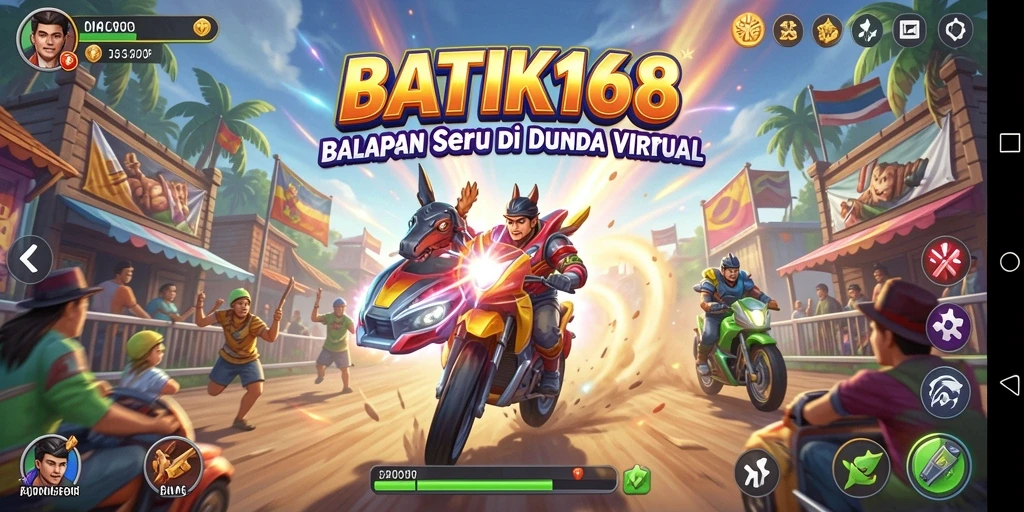 Tampilan gameplay menegangkan dalam balapan di BATIK168.