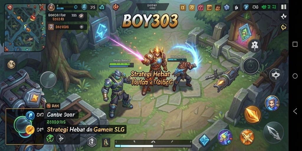 Tangkapan layar utama menunjukkan aksi strategis dalam BOY303.