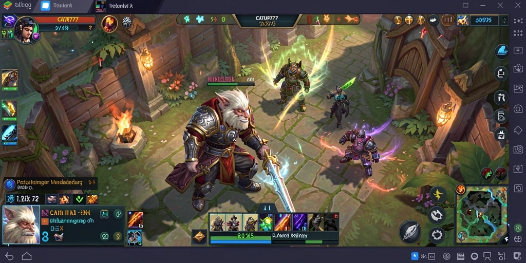 Tampilan gameplay menarik dalam <strong>CATUR777</strong> yang menunjukkan aksi pertempuran epik.