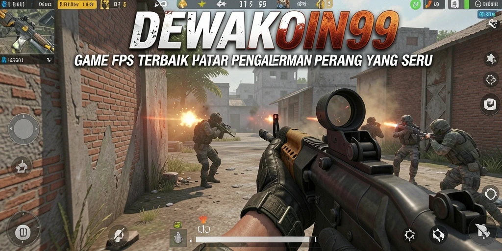 Tangkapan layar gameplay DEWAKOIN99 menunjukkan aksi tembak-menembak yang intens.