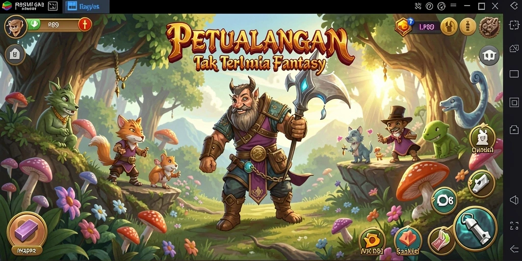 Screenshot menunjukkan karakter utama dalam aksi petualangan yang menantang.