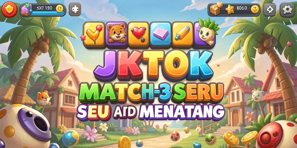 Tangkapan layar JKTOK menampilkan aksi mencocokkan objek yang seru.