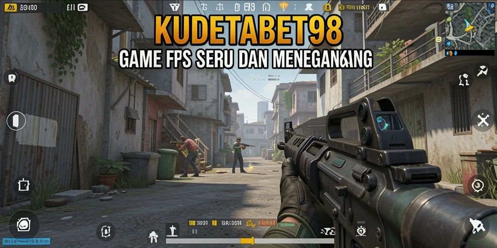 Tampilan gameplay menegangkan dalam KUDETABET98 dengan aksi FPS seru.