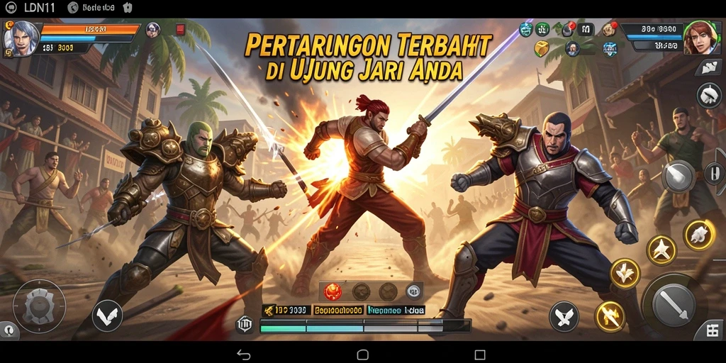 Tangkapan layar LDN11 menunjukkan pertarungan seru antara karakter di arena.