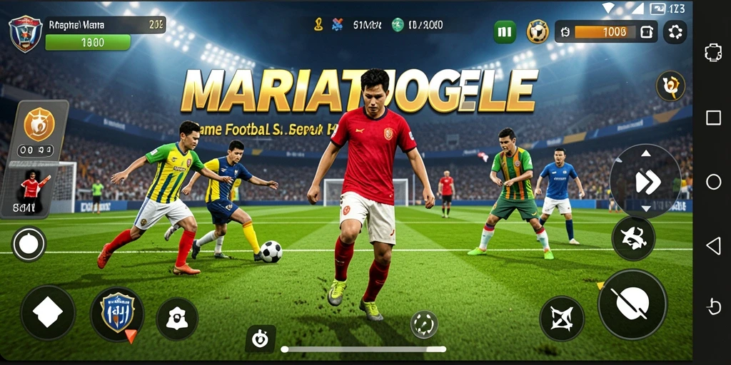Screenshot MARIATOGEL menampilkan aksi seru dalam pertandingan sepak bola.