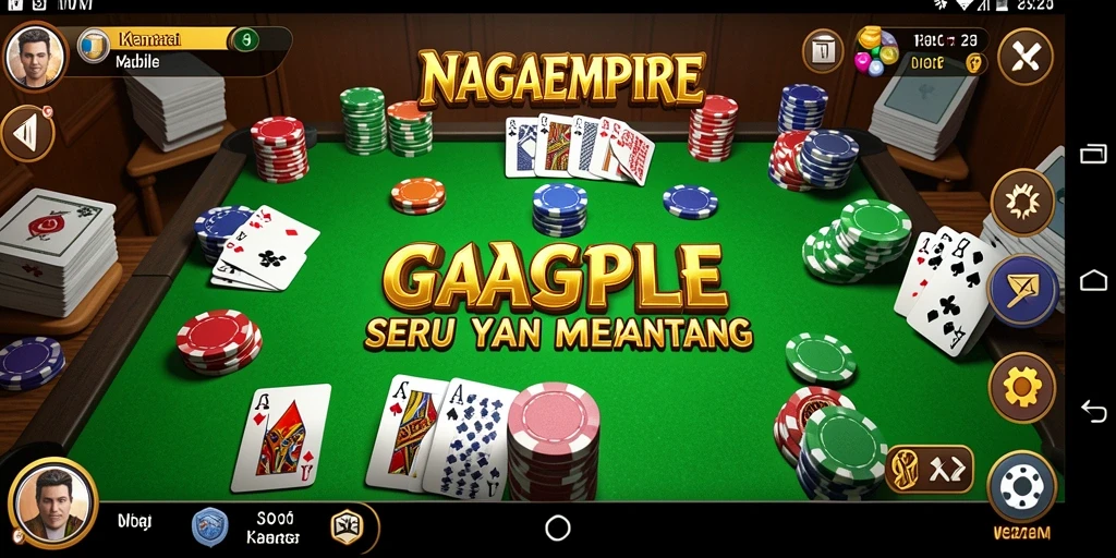 Screenshot gameplay NAGAEMPIRE menampilkan suasana bermain Gaple yang seru.