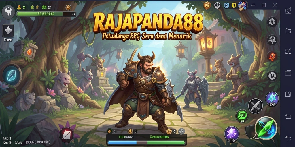 Tampilan gameplay seru dari RAJAPANDA88 yang menampilkan pertarungan epik.