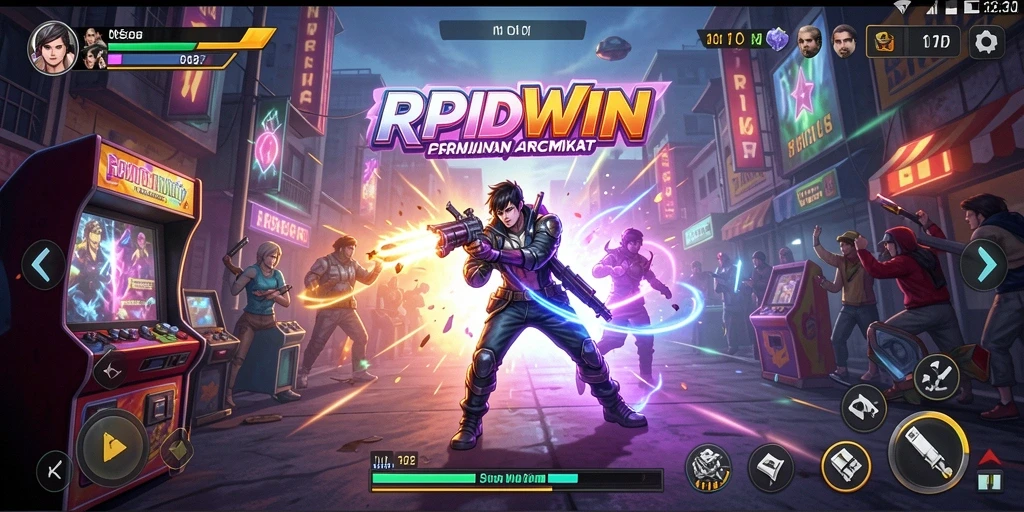 Tangkapan layar RPIDWIN menampilkan aksi seru permainan Arcade yang adiktif.