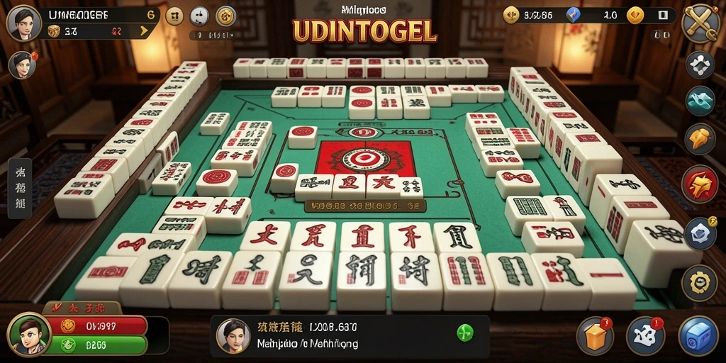 Screenshot menampilkan gameplay seru dari permainan Mahjong UDINTOGEL.