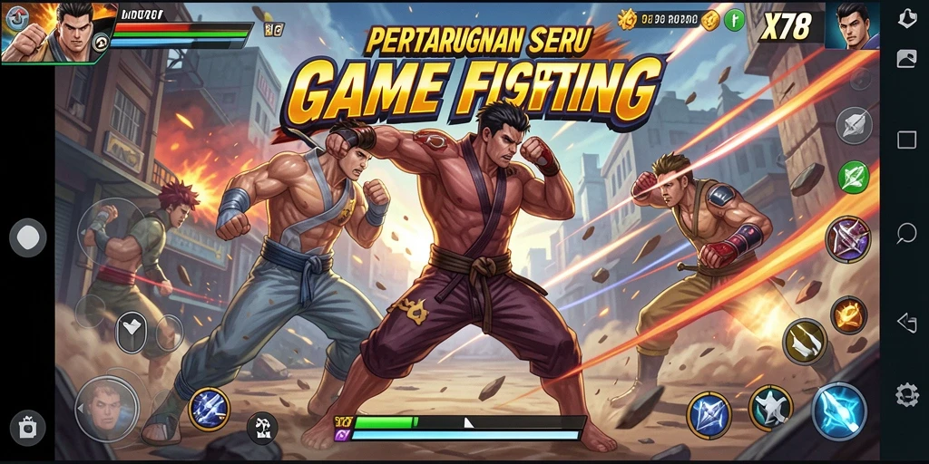 Screenshot X78 menampilkan pertarungan action-packed yang mendebarkan.